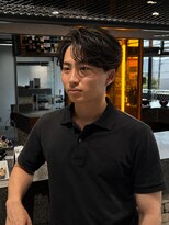 ブラック(BLACK) フェザーパーマ/フェザーショート/メンズパーマ