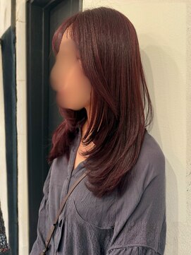 リアン 横須賀中央店(Lien) カシスブラウン 艶カラー 髪質改善 顔周りレイヤー ツヤ髪 20代
