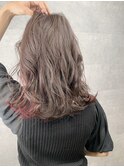 インナーカラーベージュグレー,色持ち１ヶ月,３Dハイライト１回