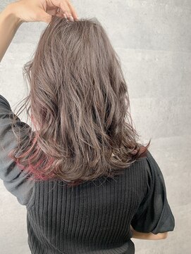 アンダーバーホワイト 堺東店(_WHITE) インナーカラーベージュグレー,色持ち1ヶ月,3Dハイライト1回