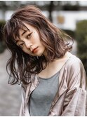 ☆BUENAVISTA伸ばしかけ/重めスタイル/ルーズウェーブ流しバング