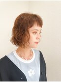 【racic】オレンジカラー×ウェーブボブ