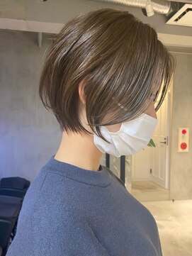サンク 原宿 表参道(cinq) クールショートボブミニボブケアブリーチマッシュベージュカラー