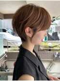 斜めバング グレージュカラー シルキーベージュ マッシュパーマ