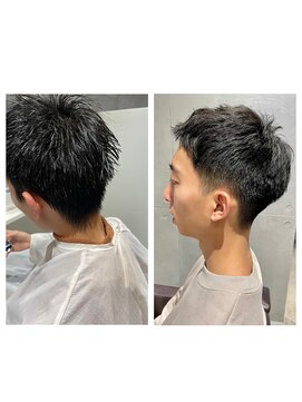 アイディール 心斎橋店(:ideal) 20代30代40代メンズビジネスツーブロックアッシュブラック