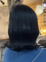 ビスクヘアデザイン(bisq hair design)&nbsp;くびれボブ/切っぱなしボブ/ダークカラー/ブルーブラック