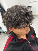 波巻きパーマメンズパーマメンズヘアツーブロックツイストパーマ