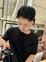ツイストスパイラルマッシュ無造作ショートメンズパーマゆるふわ