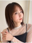 切りっぱなしタッセルボブ似合わせカット小顔メルティカラー