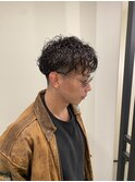 波巻きメンズパーマ/刈り上げカット