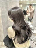 20代30代レイヤーカット ブリーチ無しダークグレー