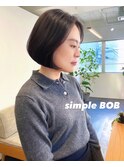 大人可愛い20代30代40代ワンレンボブ肩上ボブ韓国ボブ