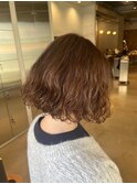 伸ばしかけボブパーマゆるふわプードルパーマ顔周りカット