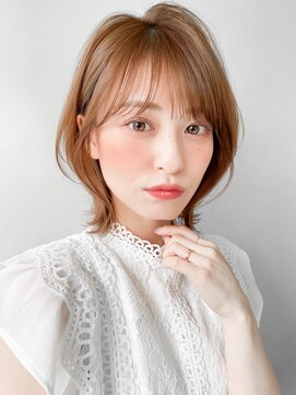 キリ 表参道(kyli) アプリコットオレンジくびれヘアハイライトカラー夏