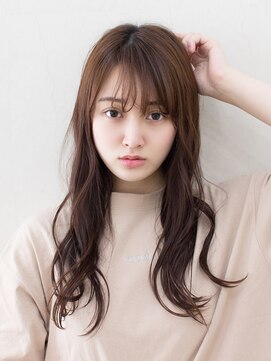 仙台/髪質改善/ピンクベージュ×顔回りレイヤーロング