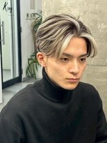メンズサロン キング 梅田店(Men’s salon K!ng) 韓国マッシュセンターパートツーブロックメンズハイライトウルフ