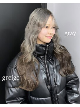 ギミックパシャ(GIMMICK pasha) グレーとグレージュのルーツカラー