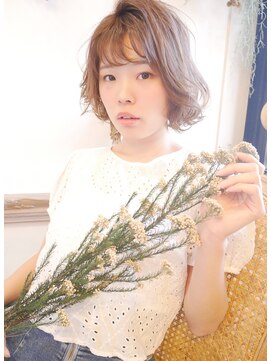 アジュール(hair&make AZURE) ミルキーベージュ×ゆるふわショートボブ