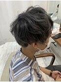 ダークシルバー×束感マッシュ