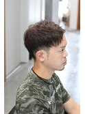 アップバングショート×アッシュブラウン