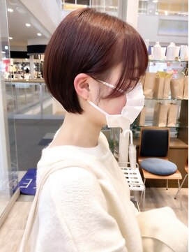 ヴィサージュタイム(VISAGE thyme) 丸みショートボブ耳掛けショートボブボルドーカラー