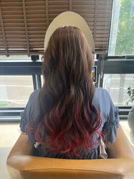 イオス(EOS) 裾カラー　ピンクグラデーション　脱白髪染め　/YUKA