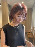 ショートボブパーマ20代30代40代イヤリングカラー大人可愛い