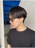 韓国黒髪ニュアンスパーマシースルーコンマバングセンターパート