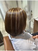 白髪ぼかし×ハイライト
