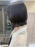切りっぱなしボブ　ストレートボブ　黒髪ボブ　草加