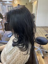 トータルビューティーサロン プリエ(prier) レイヤーカット/アッシュブラック/ゆるふわウェーブ/艶髪