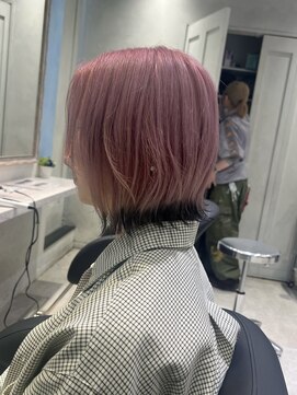 アソビセカンド 原宿(ASOBI 2nd) ダブルカラー/黒髪/ネビージュ/原宿/前髪/ピンクベージュ