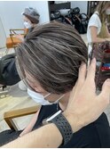 メンズ マッシュヘアハイライトカラー◎アッシュカラー