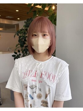 アム(am) 切りっぱなしボブグレージュボブミルクティーベージュボブ