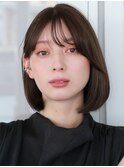 くびれヘア　縮毛矯正　ストレート　ボブ　ミディアム　前髪