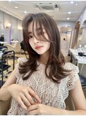 簡単スタイリングヘアセンターパートゆるふわロングハイレイヤー