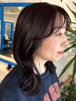 ベルメール ヘアー(Belle mer hair)&nbsp;顔周りレイヤー レイヤーカット ミディアム 暗髪グレージュ