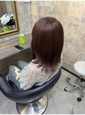 ピンクベージュワンホンヘア