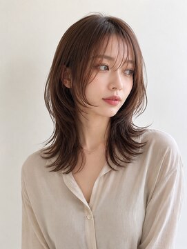 アーサス バイ ヘッドライト 君津店(ursus by HEADLIGHT) 小顔似合わせミディアウルフレイヤー#韓国ミルクブラウン