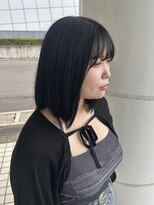 ジップ 浜田店(zip) ブルーブラック×20代韓国風ヘア