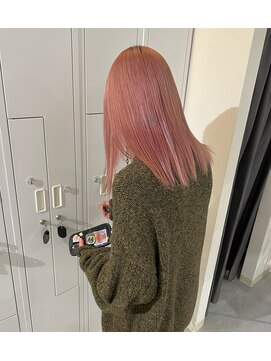 ピヨン 心斎橋(piLLon) ブリーチ　　ピンク　かわいいオレンジ