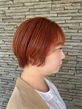ハイバレーヘアーメゾン(HIGH VALLEY HAIRMAISON) ブリーチ無しカラーオレンジブラウンコーラルピンク秋カラー
