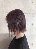 大人可愛い軽めボブ/ラベンダーグレー