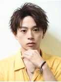 韓国ヘアカルマパーマコンマバングセンターパート黒髪ウルフ