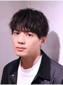 大人のシャドウパーマ 刈り上げマッシュ