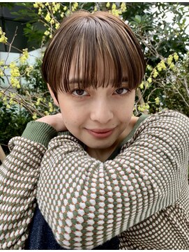 ピークアブー 銀座並木通り(PEEK-A-BOO) マッシュショート/インナーカラー/ベージュ/ブラウン/ショート