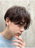 立川フェザーパーマフェザーショート緩めセンターパートウルフ