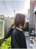 オリーブアッシュナチュラル外ハネミディアム