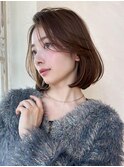 ミディアムウルフ/ひし形シルエット/ひし形ボブ/ワンカールボブ