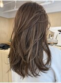ハイライトアッシュベージュ髪質改善レイヤーカット韓国ベージュ
